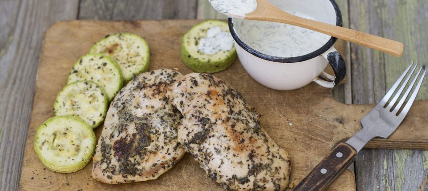 Lactosevrije griekse kipfilet met tzatziki