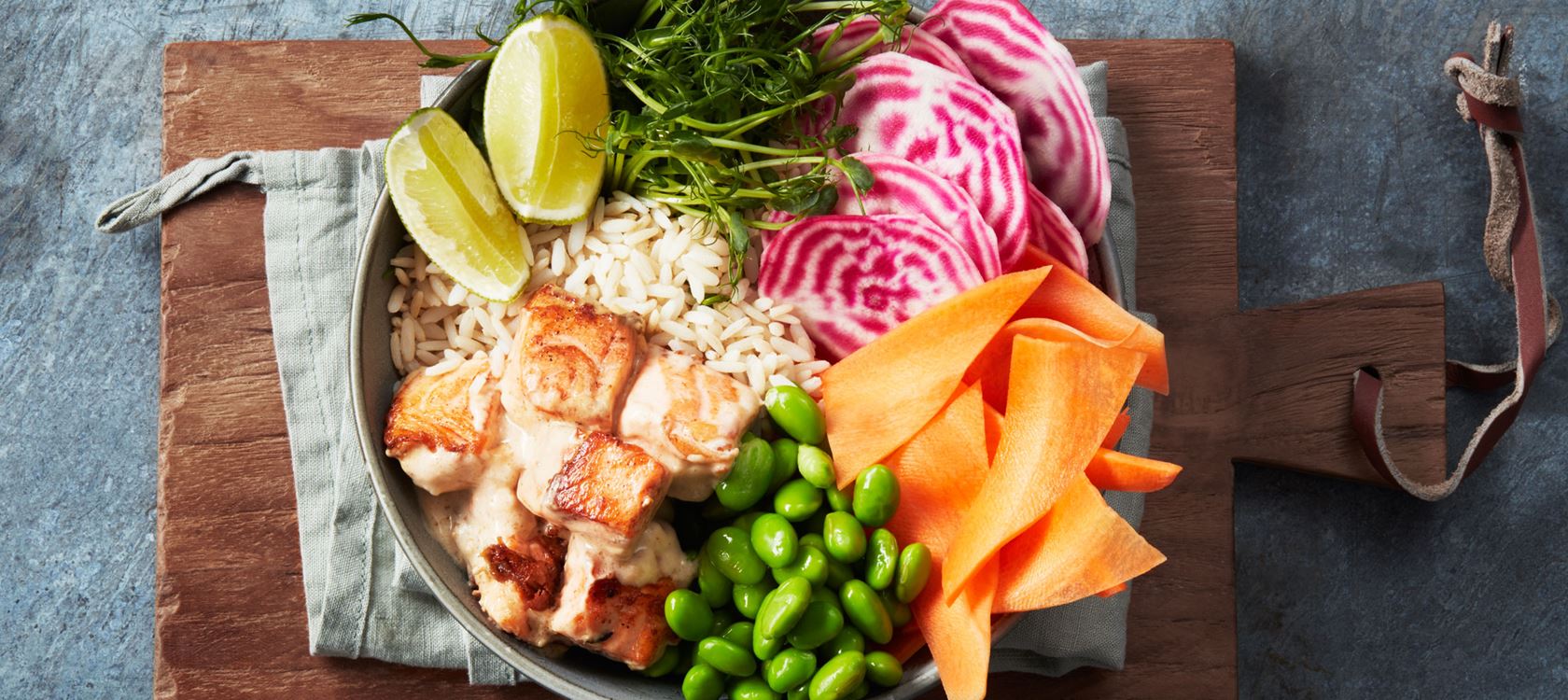 Aziatische salade met lactosevrije créme fraîche