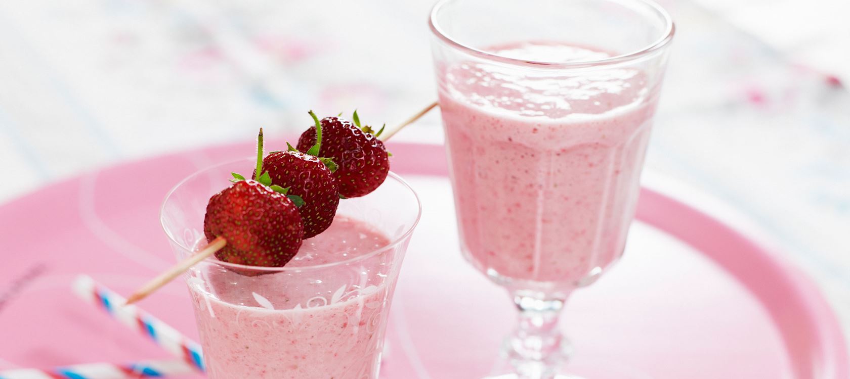 Lactosevrije aardbeien smoothie