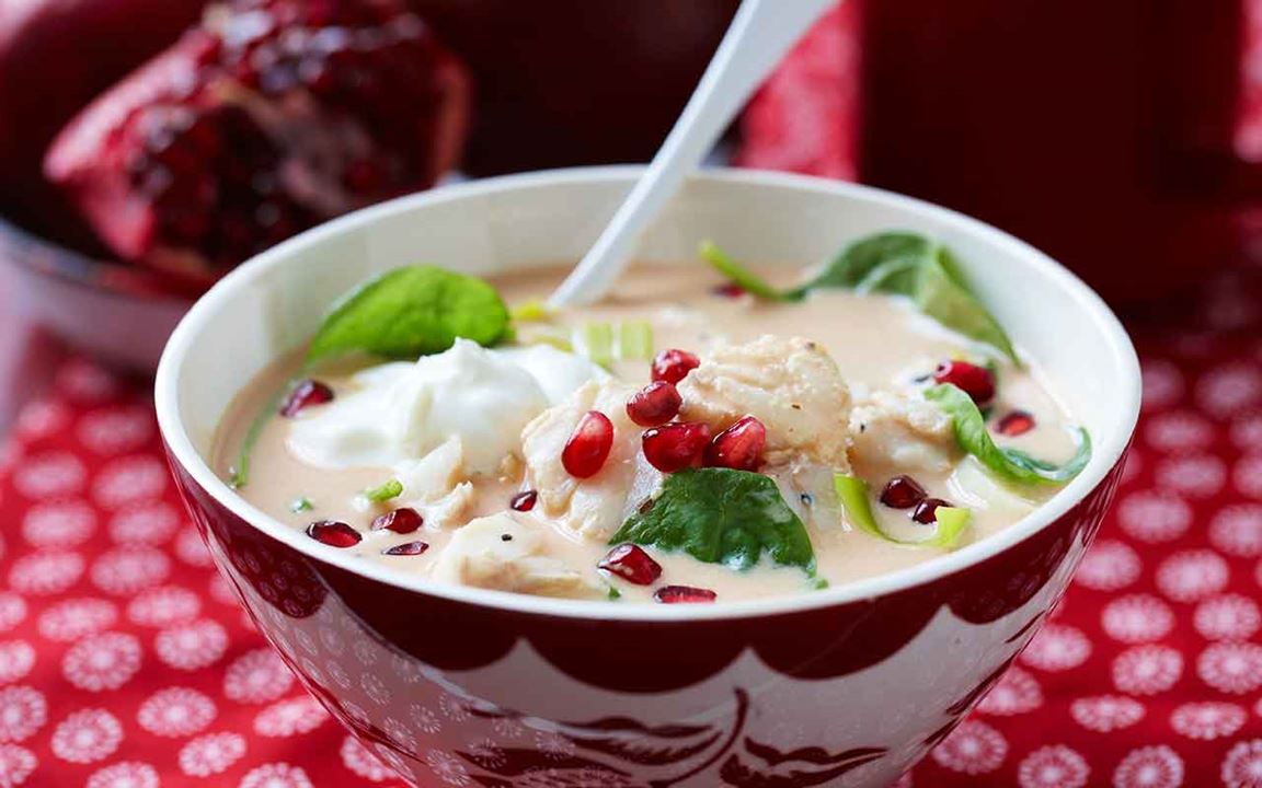 Fisksoppa med granatäpple