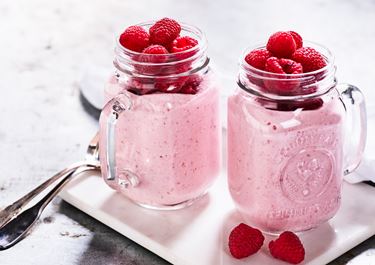 Hallonsmoothie med cottage cheese