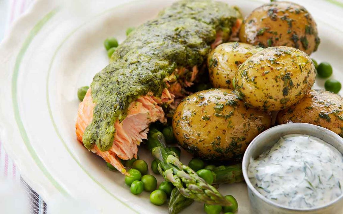 Grillad lax med osttäcke