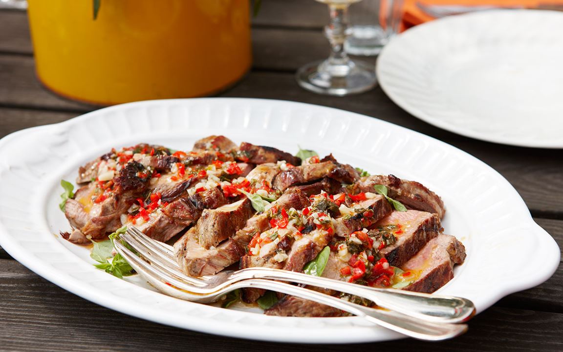 Grillad lammstek med chimichurri