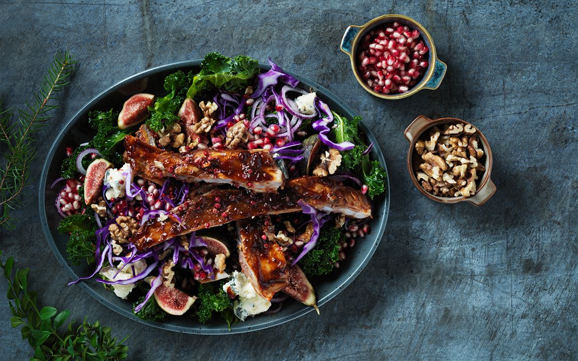 Revbensspjäll med fikonsallad