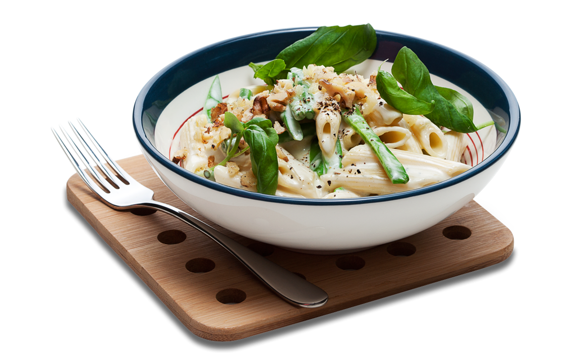 Krämig ostpasta med valnötter