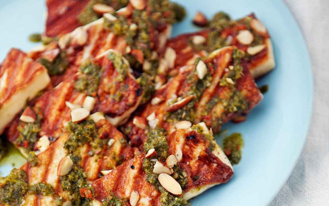 Grillad halloumi med gremolata