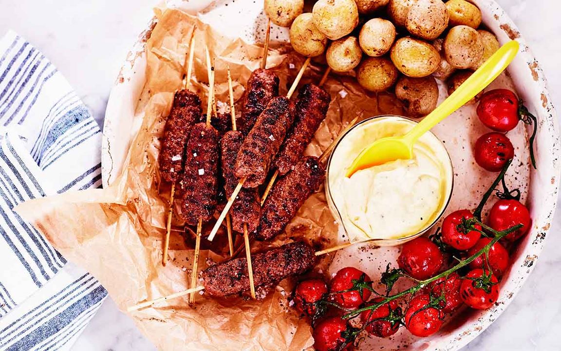 Köttfärsspett med bearnaise