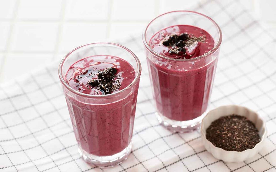 Smoothie med chia och blåbär
