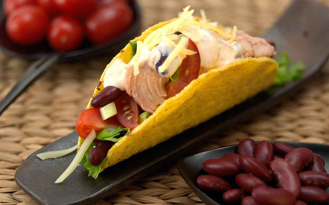 Tonfisktacos med bönor