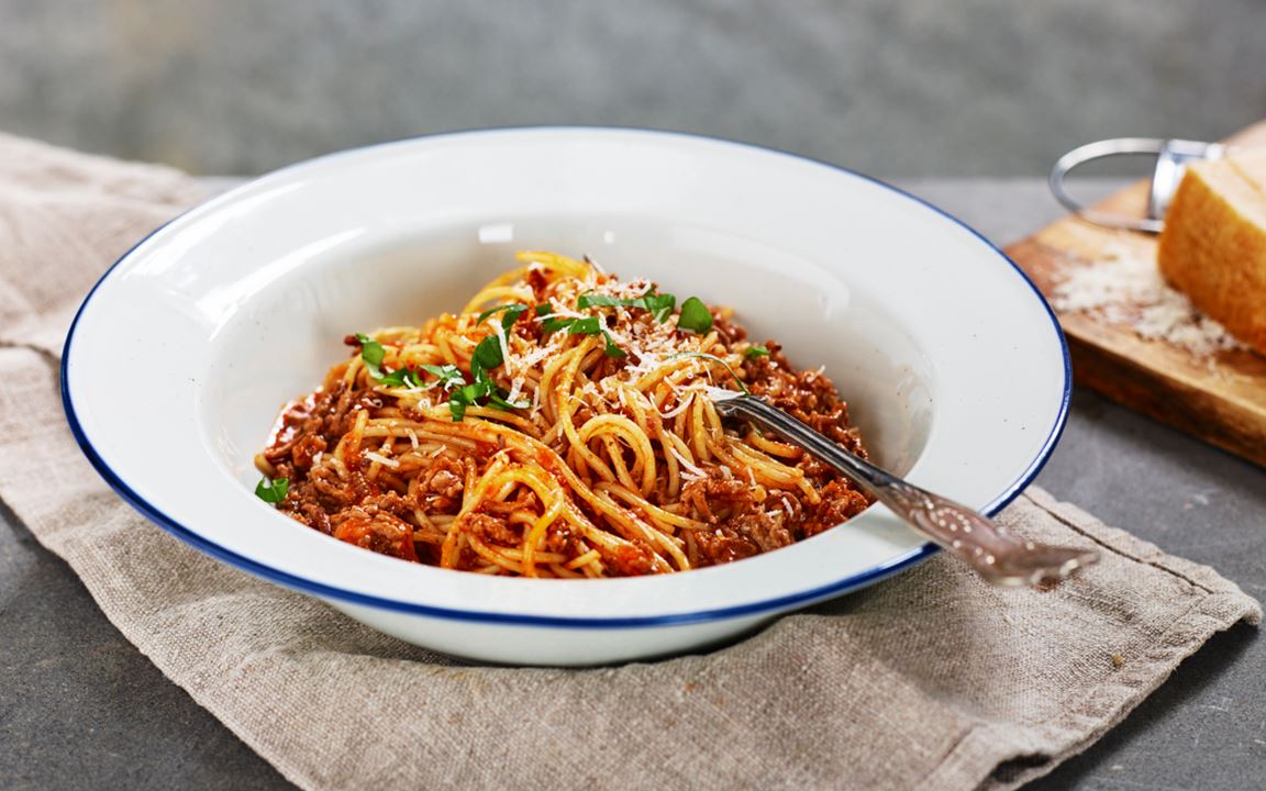 Snabb spaghetti bolognese
