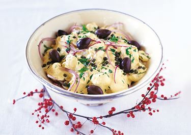 Potatissallad med saffran och oliver