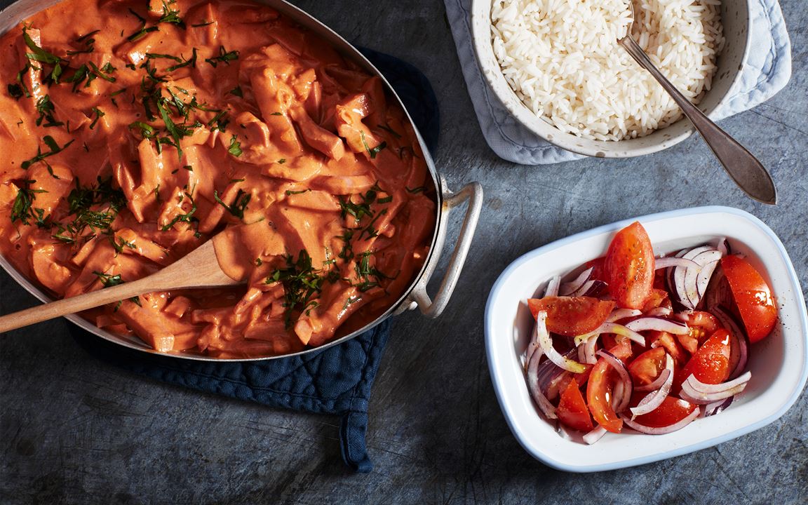 Krämig korv Stroganoff