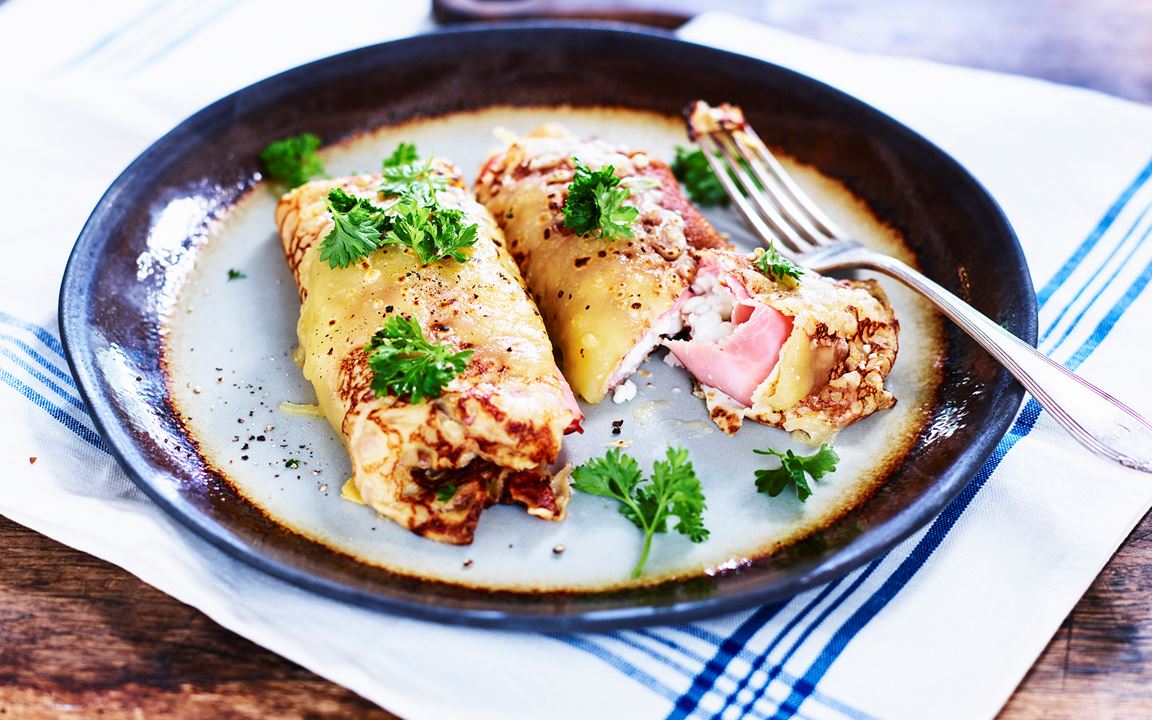 Cottage cheese-fylld pannkaka