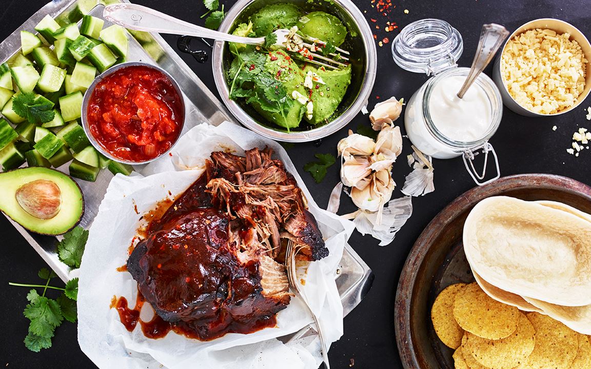 Pulled pork med barbequesås