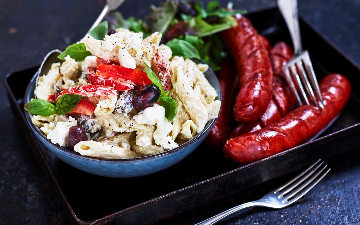 Chorizo med pastasallad