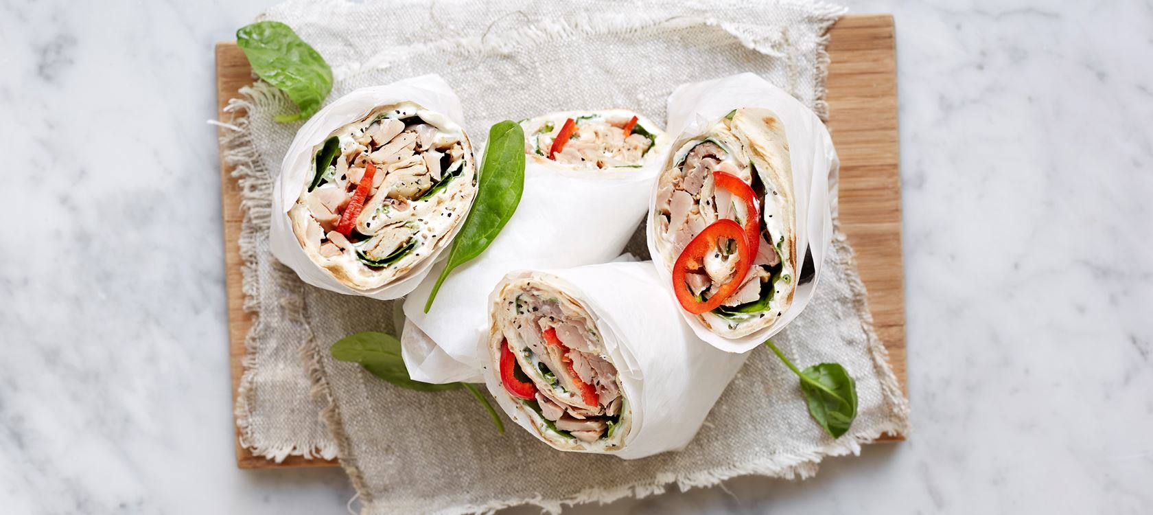 Kycklingwrap med spenat