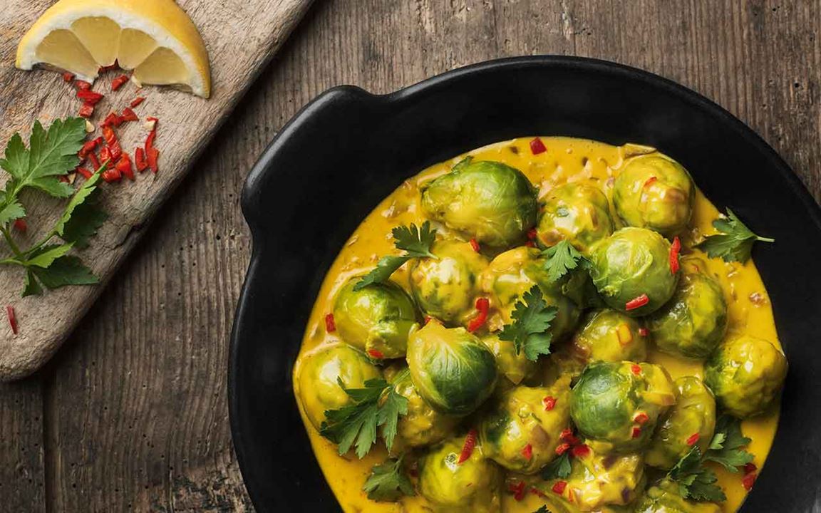 Brysselkål i saffransgrädde