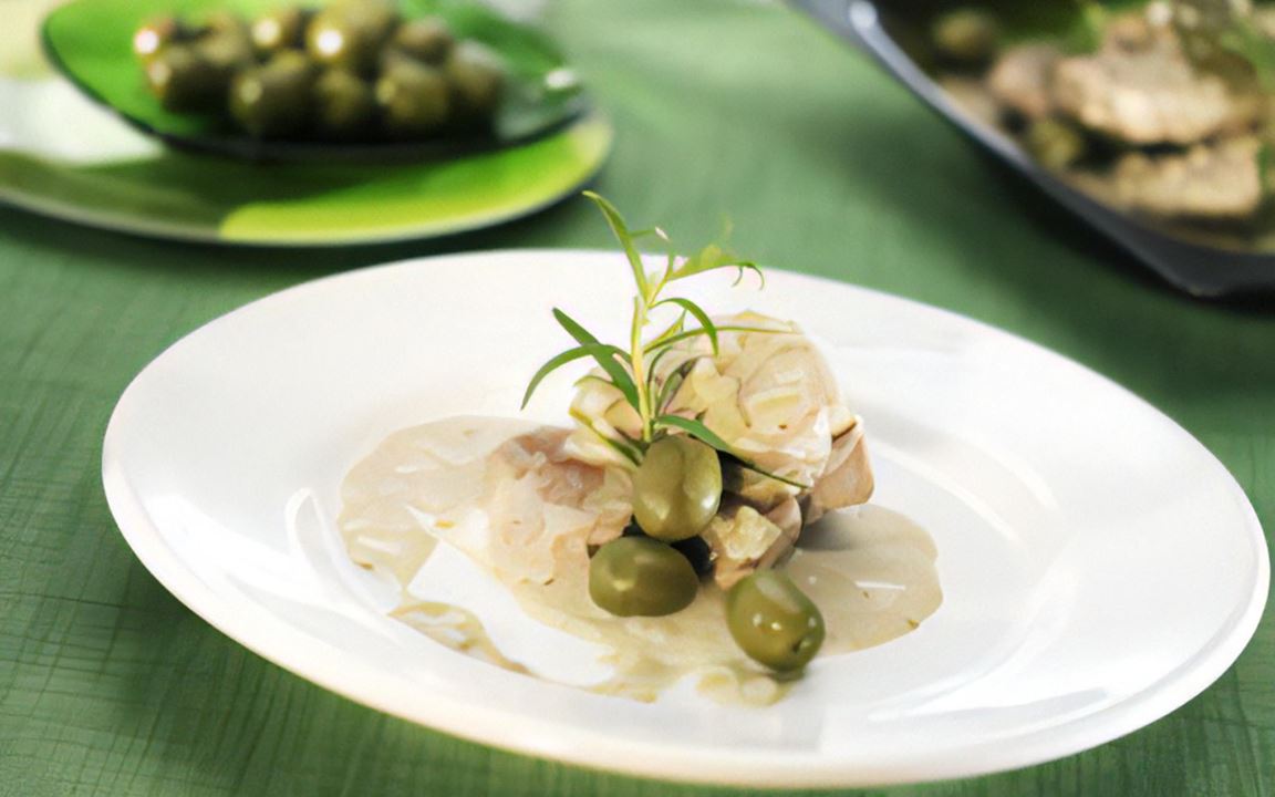 Fläskfilégryta med oliver