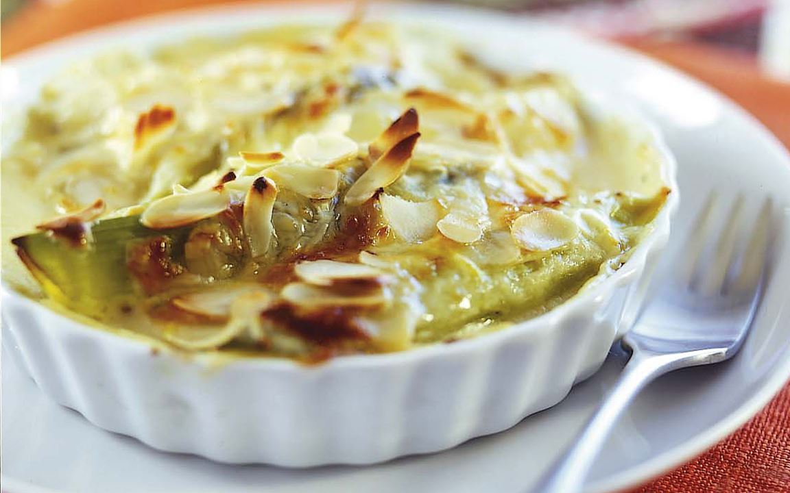 Citrondoftande purjolöksgratäng