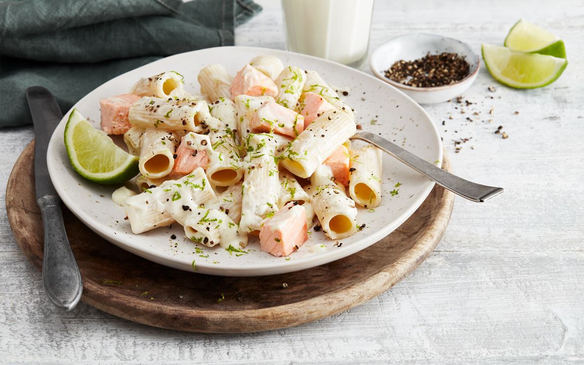 Laxpasta med lime