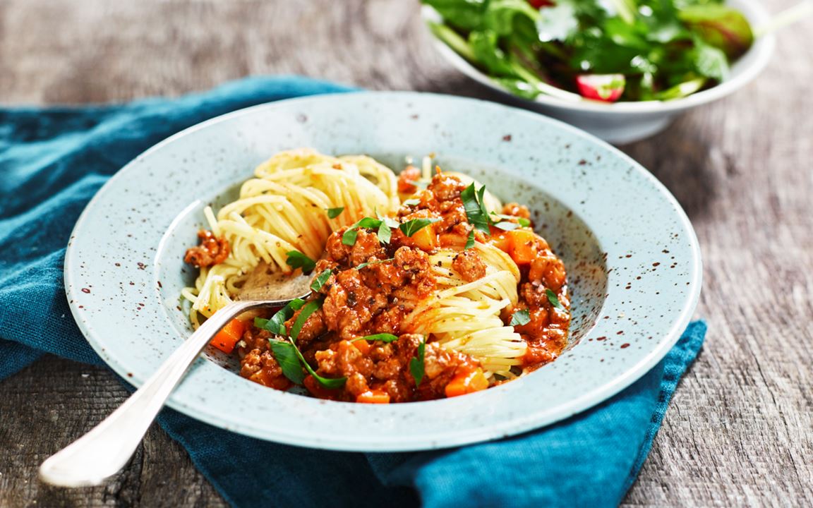Spaghetti bolognese med quornfärs