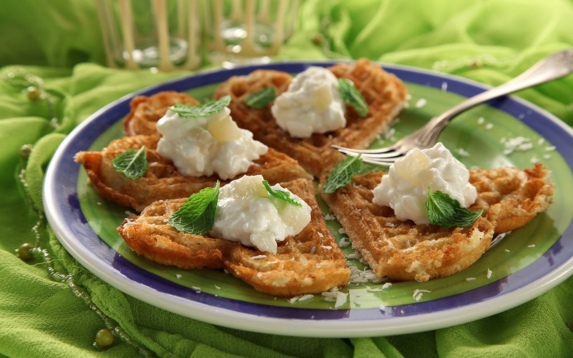 Kokosvåfflor med lime
