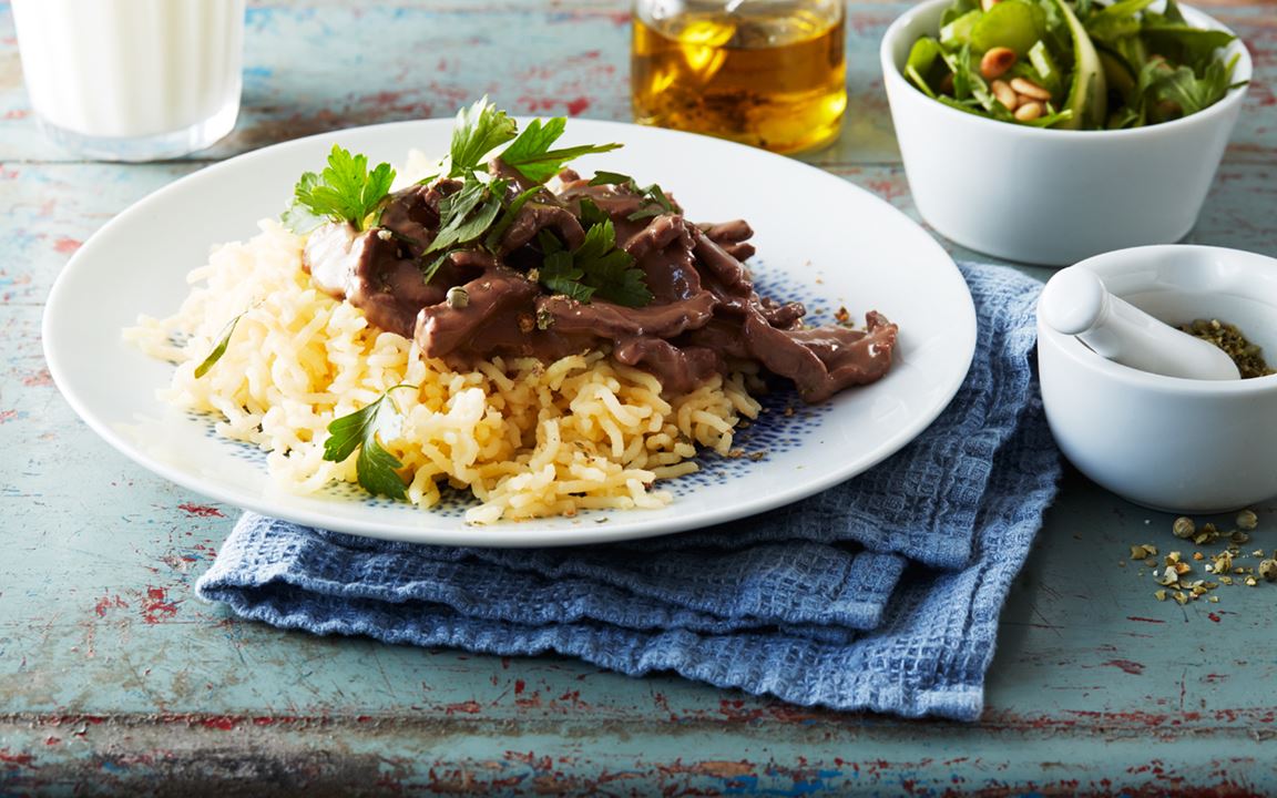 Snabb biffgryta med grönpeppar