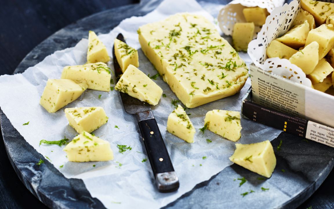 Vit chokladtryffel med lime