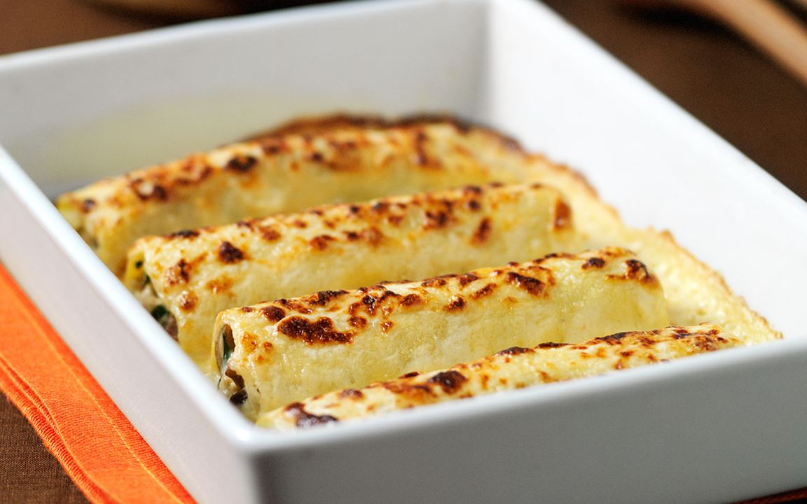 Cannelloni med kyckling och svamp