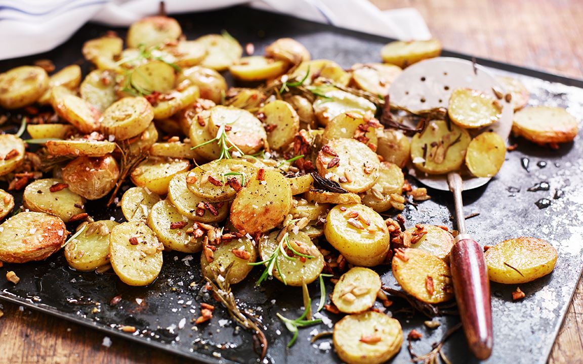 Rostad potatis med solrosfrön