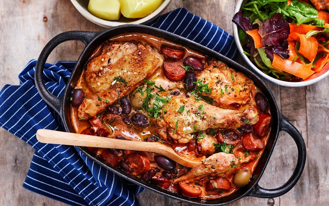 Kycklinggryta med chorizo