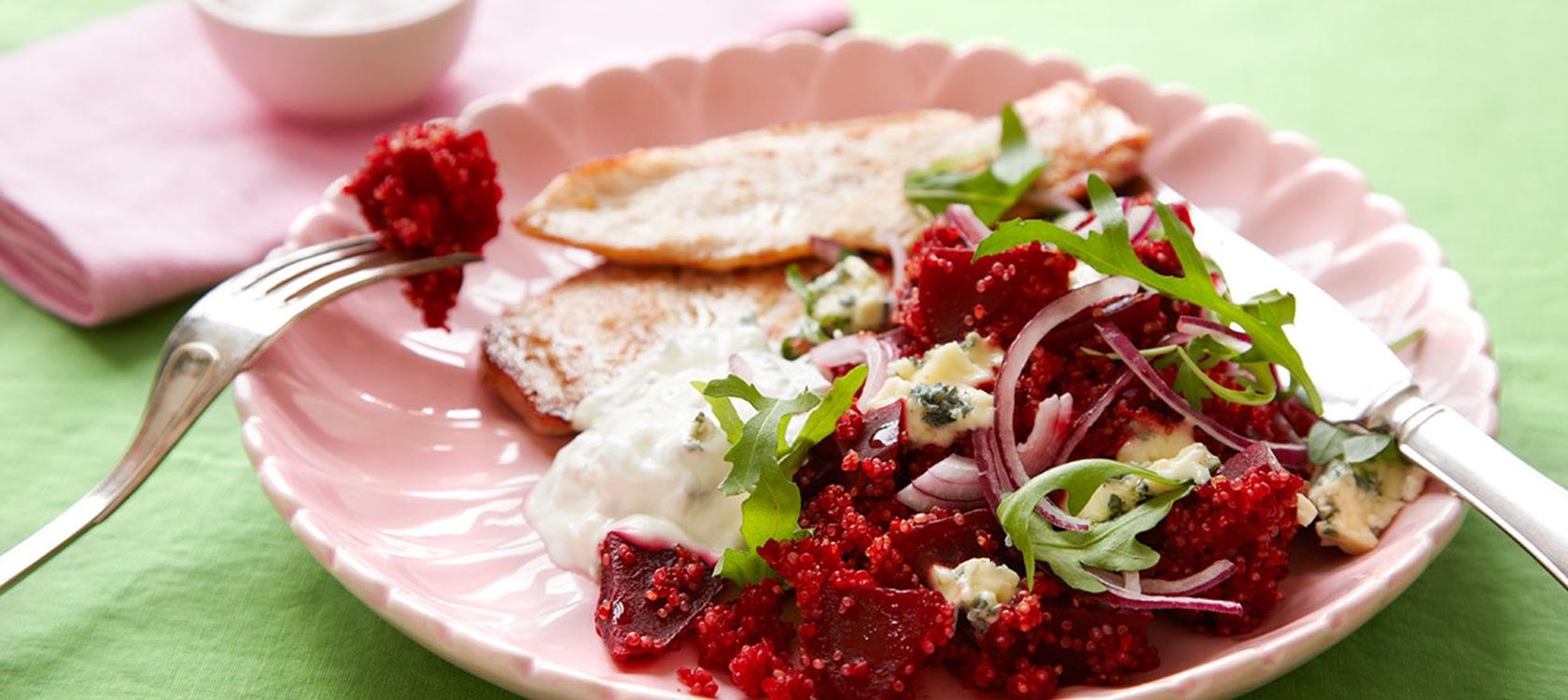 Quinoa med rödbetor och kyckling