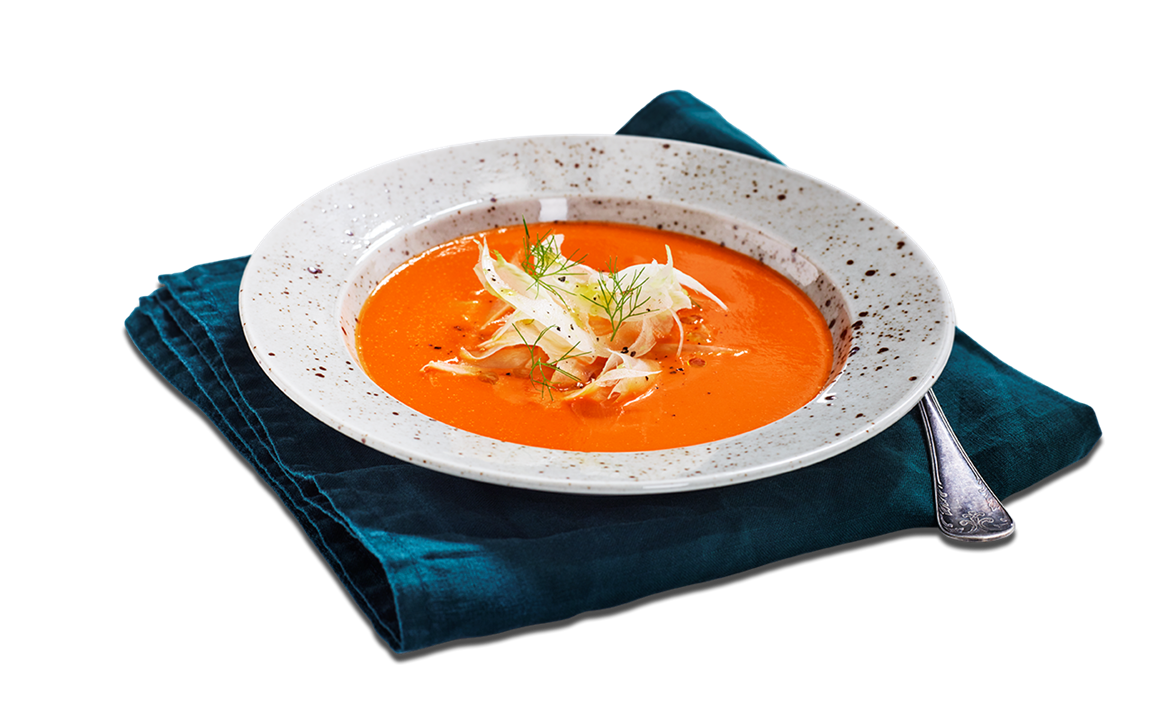 Tomatsoppa med fänkålssallad