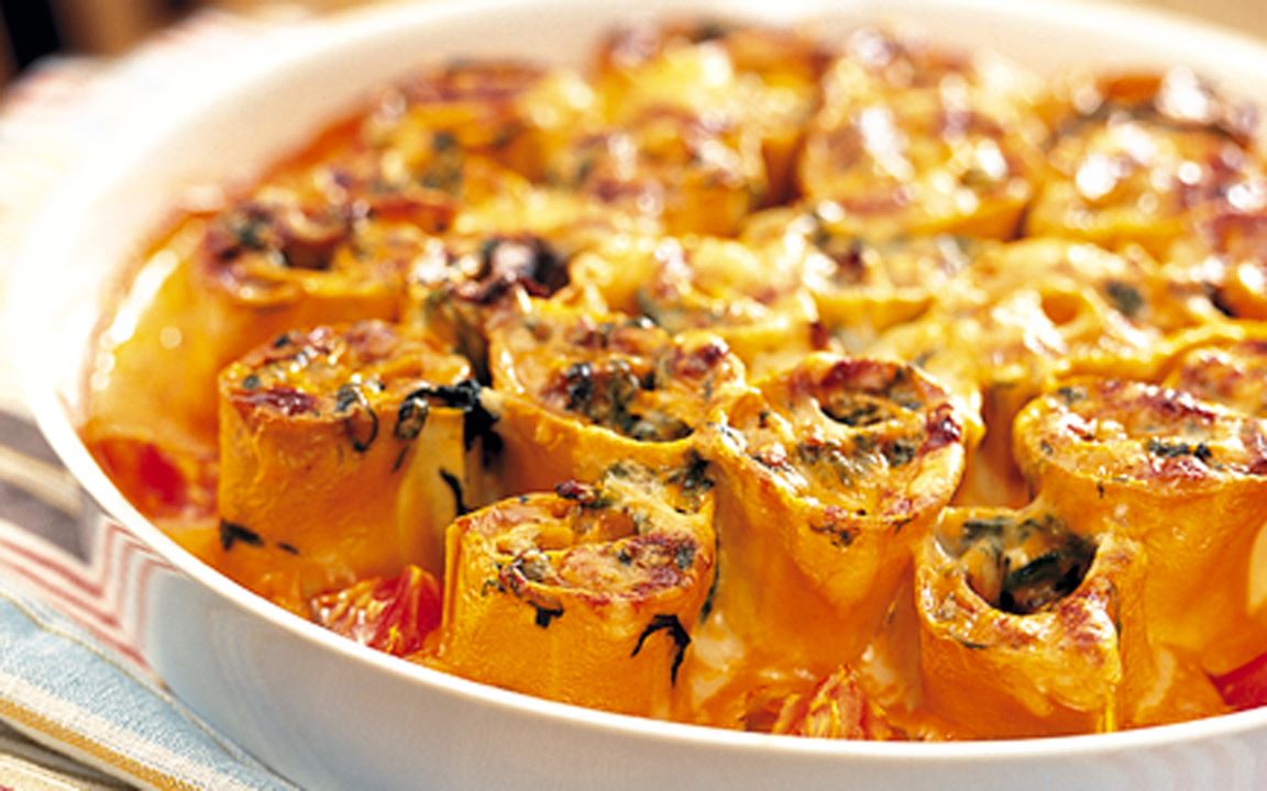 Cannelloni med spenat och svamp