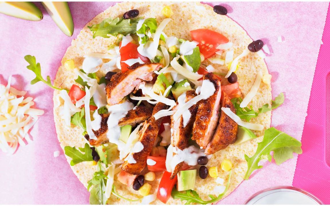 Fajitas med kyckling och mangodressing