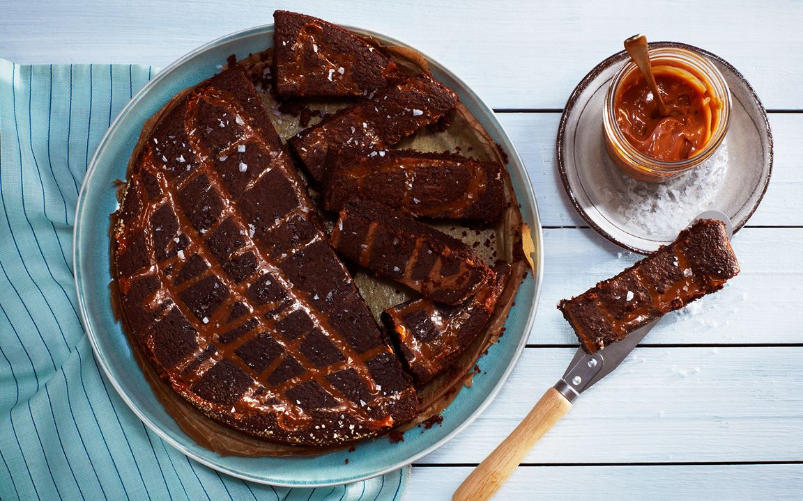 Glutenfri kladdkaka med dulce de leche