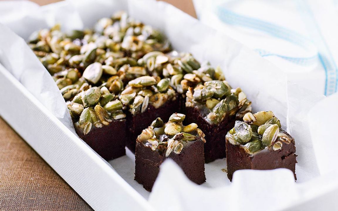 Chokladtryffel med rostade frön