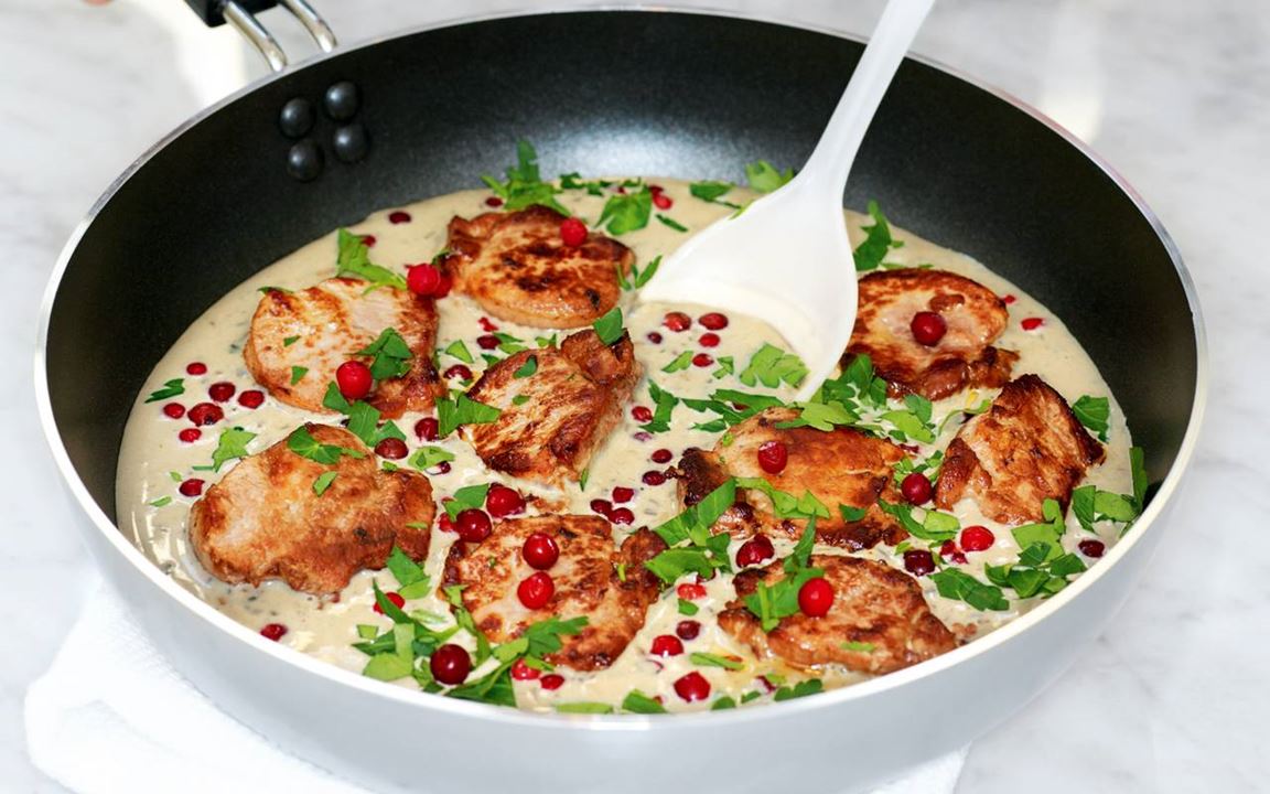 Fläskfilépanna med smak av svamp
