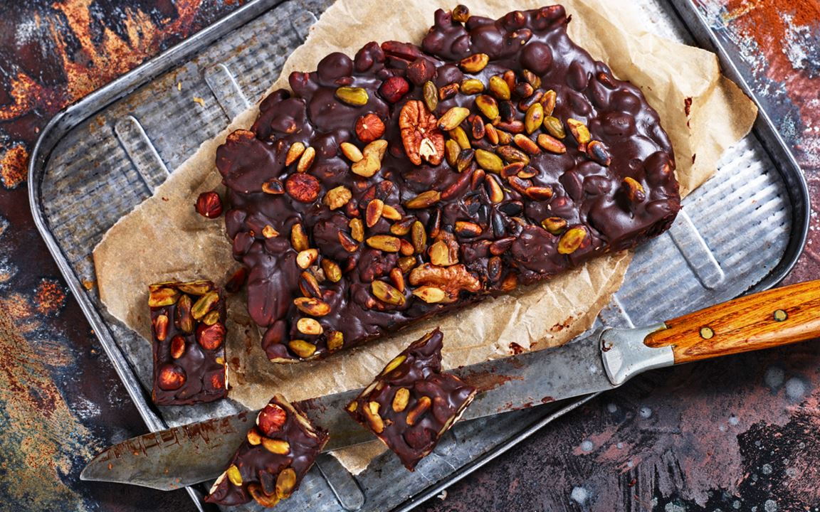 Nötter i ganache