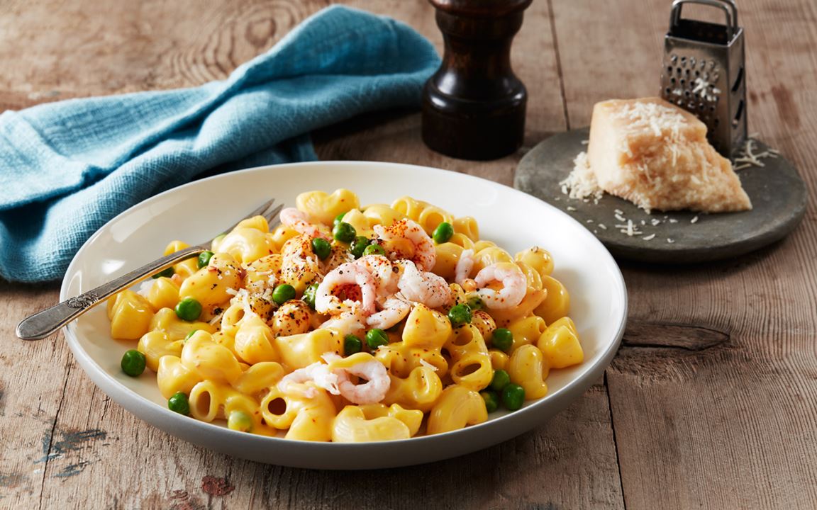 Citron- och räksås till pasta