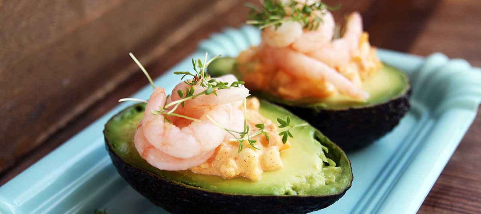 Avokado med devilled eggs