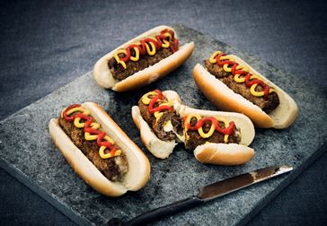 Cheddarfyllda Hot Dogs