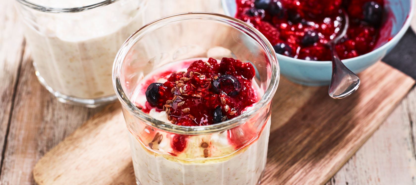 Kallrörd havregröt med cottage cheese