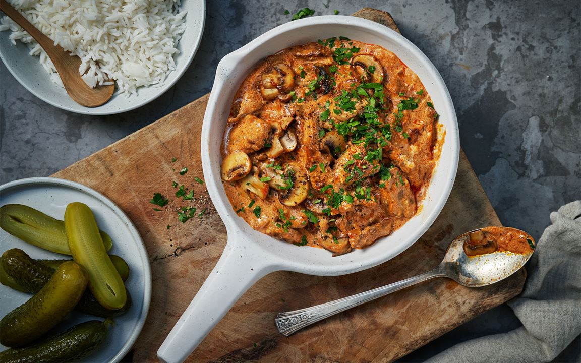 Biff Stroganoff med syrad grädde