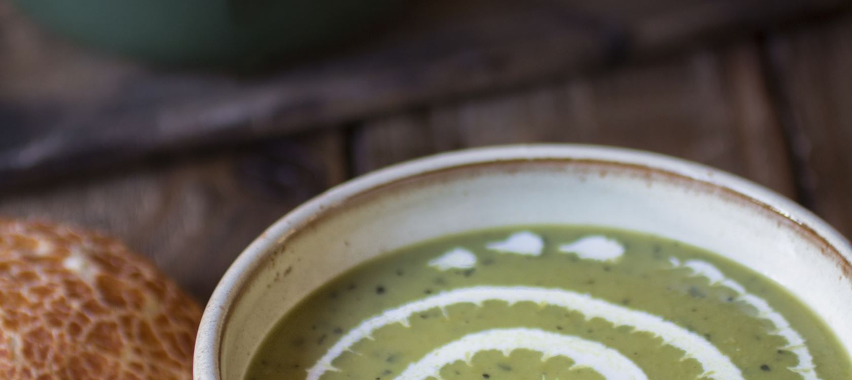 Sweet Pea Soup with Yogurt and Pine Nuts