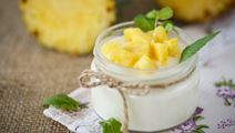 Pineapple Milk with Cream Cheese and Mint