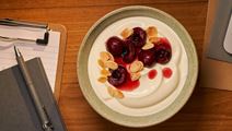Arla Skyr Creamy with cherries and almond flakes