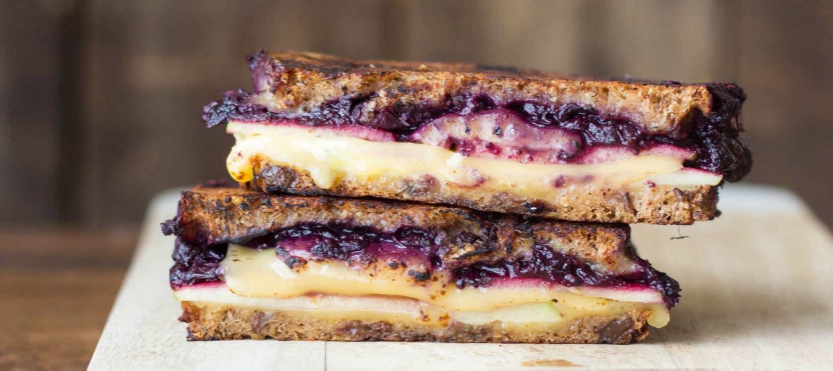 Blueberry, Apple & Balsamic Grilled Gouda