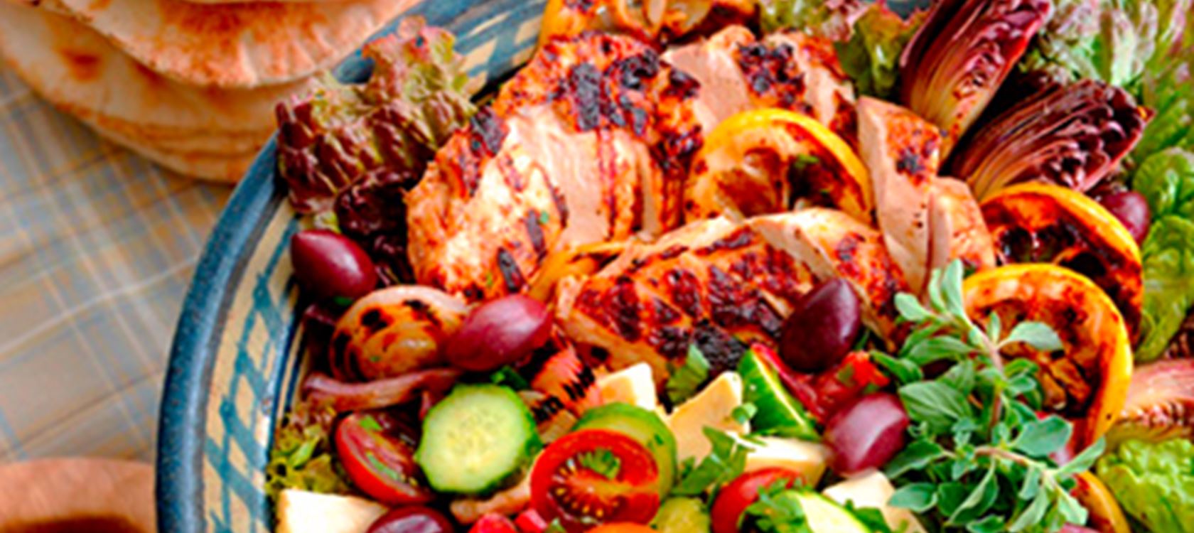 Grilled Lemon Chicken with Greek Salad