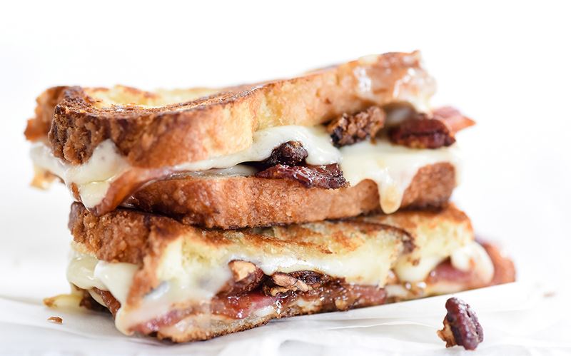 Brown Sugar Pecans, Sweet Bacon and Havarti Grilled Cheese